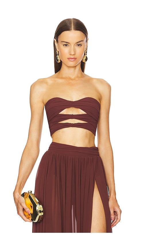 michael costello x revolve acacia top in brown.