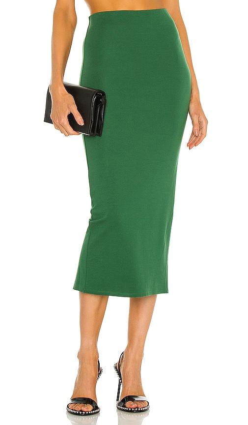 michael costello x revolve amira midi skirt in green.