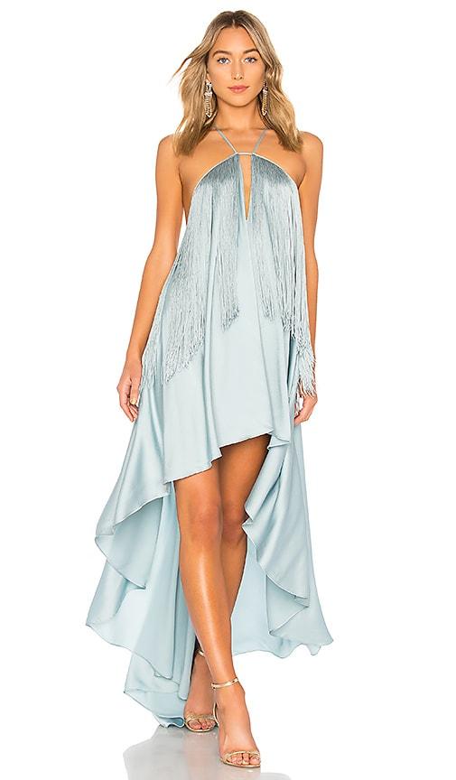 michael costello x revolve generosity dress in baby blue.