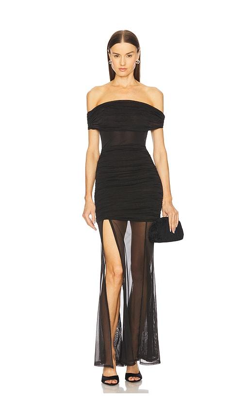 michael costello x revolve heidi gown in black.