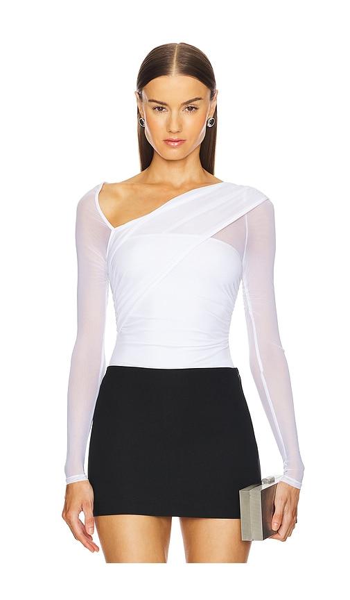 michael costello x revolve mamie bodysuit in white.