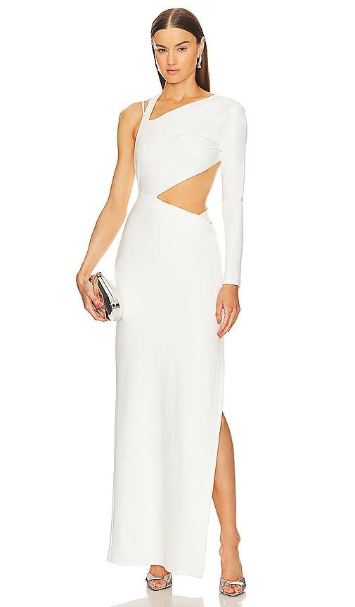 michael costello x revolve marianna gown in ivory.