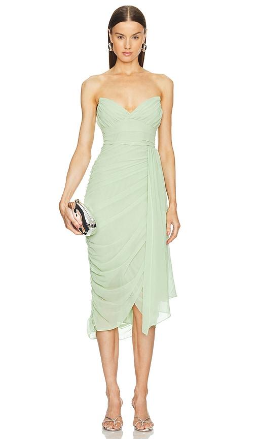michael costello x revolve rosemary midi dress in green.