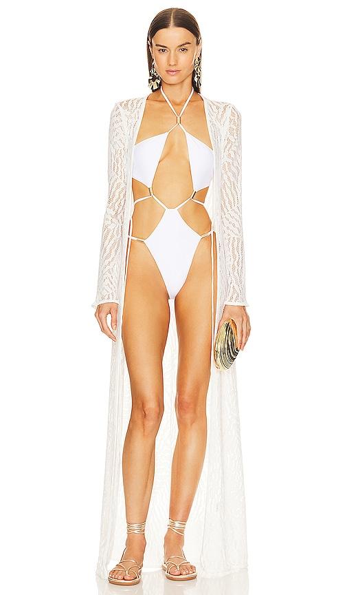 michael costello x revolve ryland robe in white.