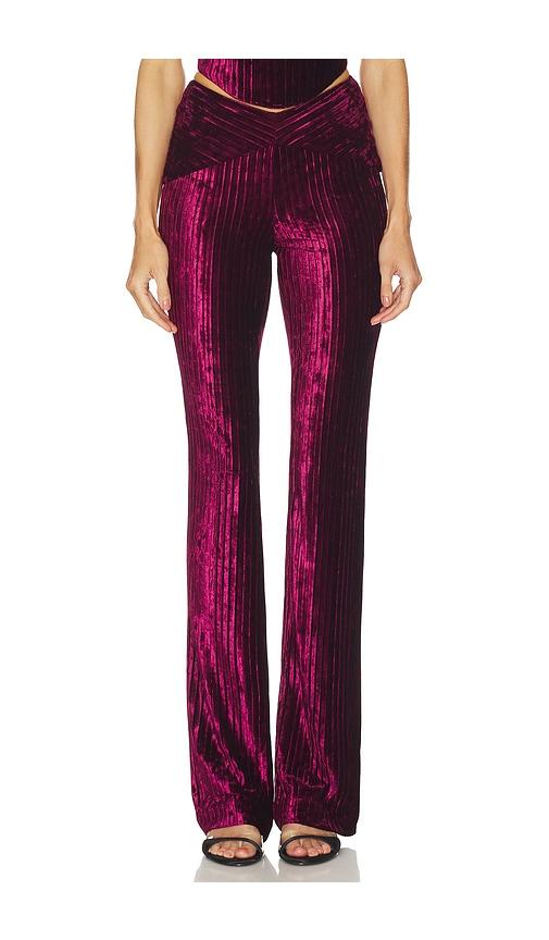 michael costello x revolve ryliana pant in burgundy.