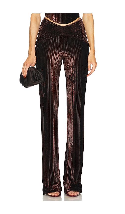 michael costello x revolve ryliana pant in chocolate.