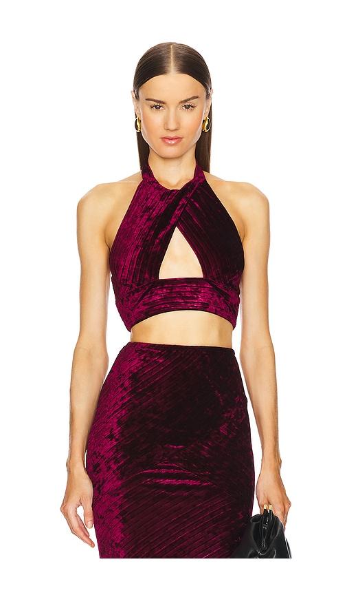 michael costello x revolve spencer top in burgundy.