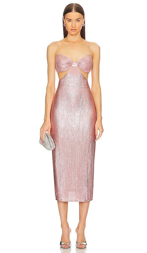michael costello x revolve yvonne midi dress in rose.