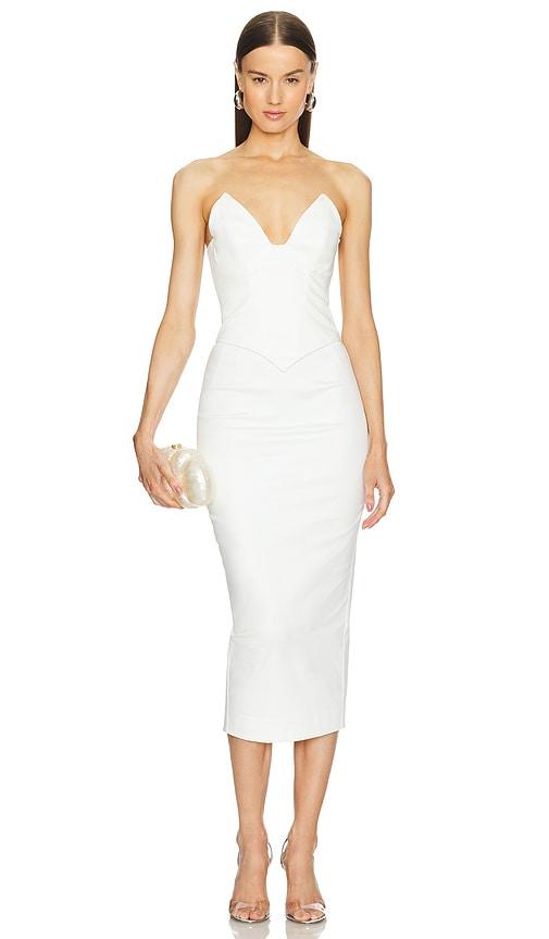 michael costello x revolve zosia midi dress in ivory.