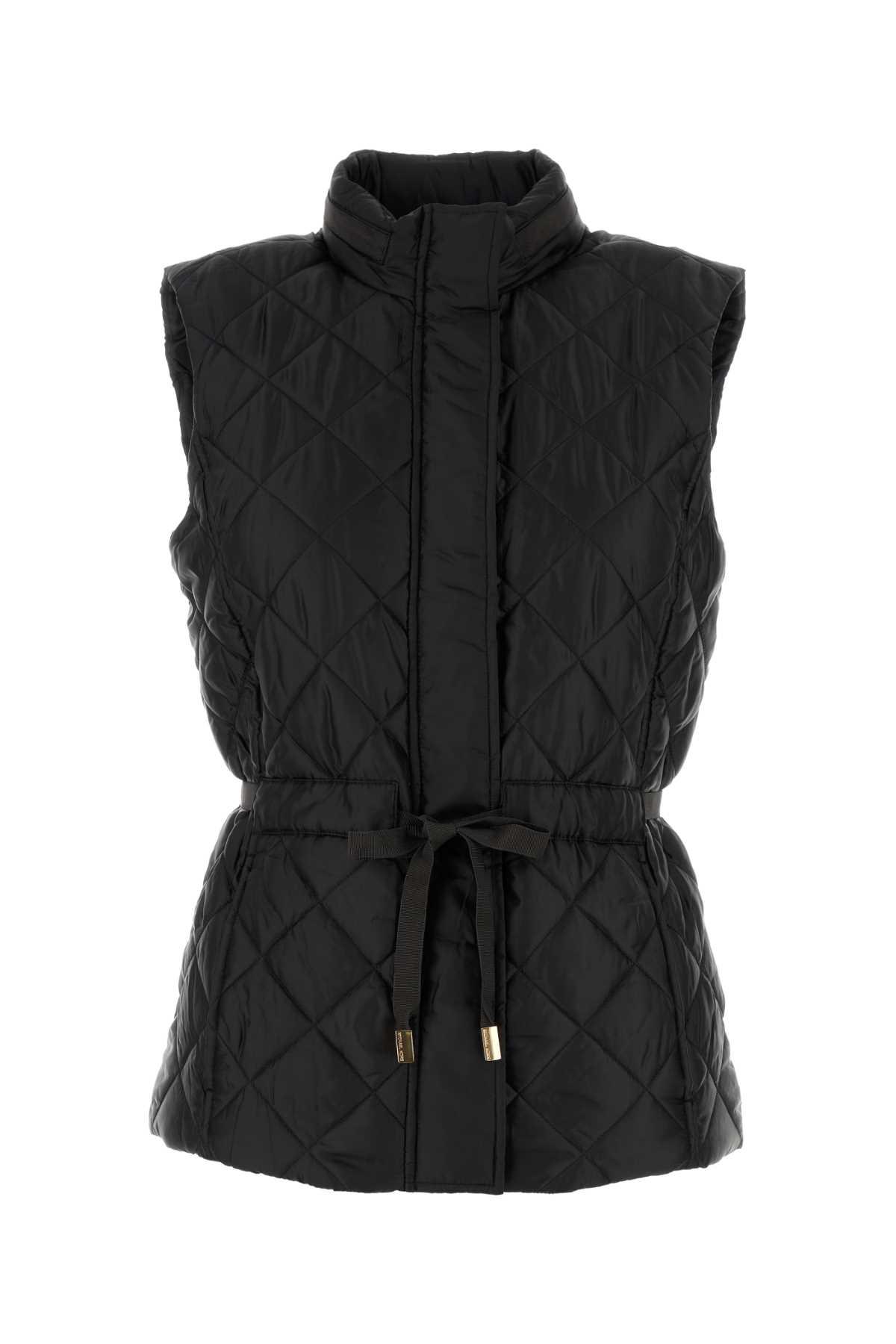 michael kors black polyester sleeveless jacket