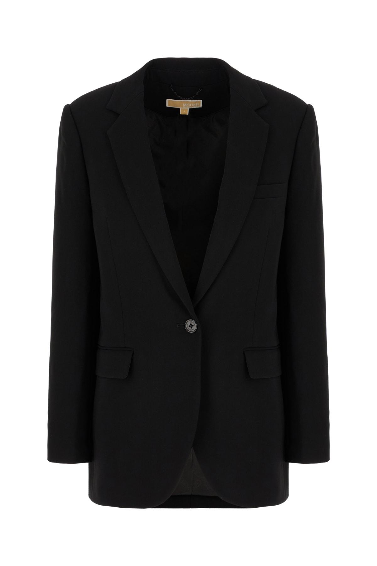 michael kors black triacetate blend blazer