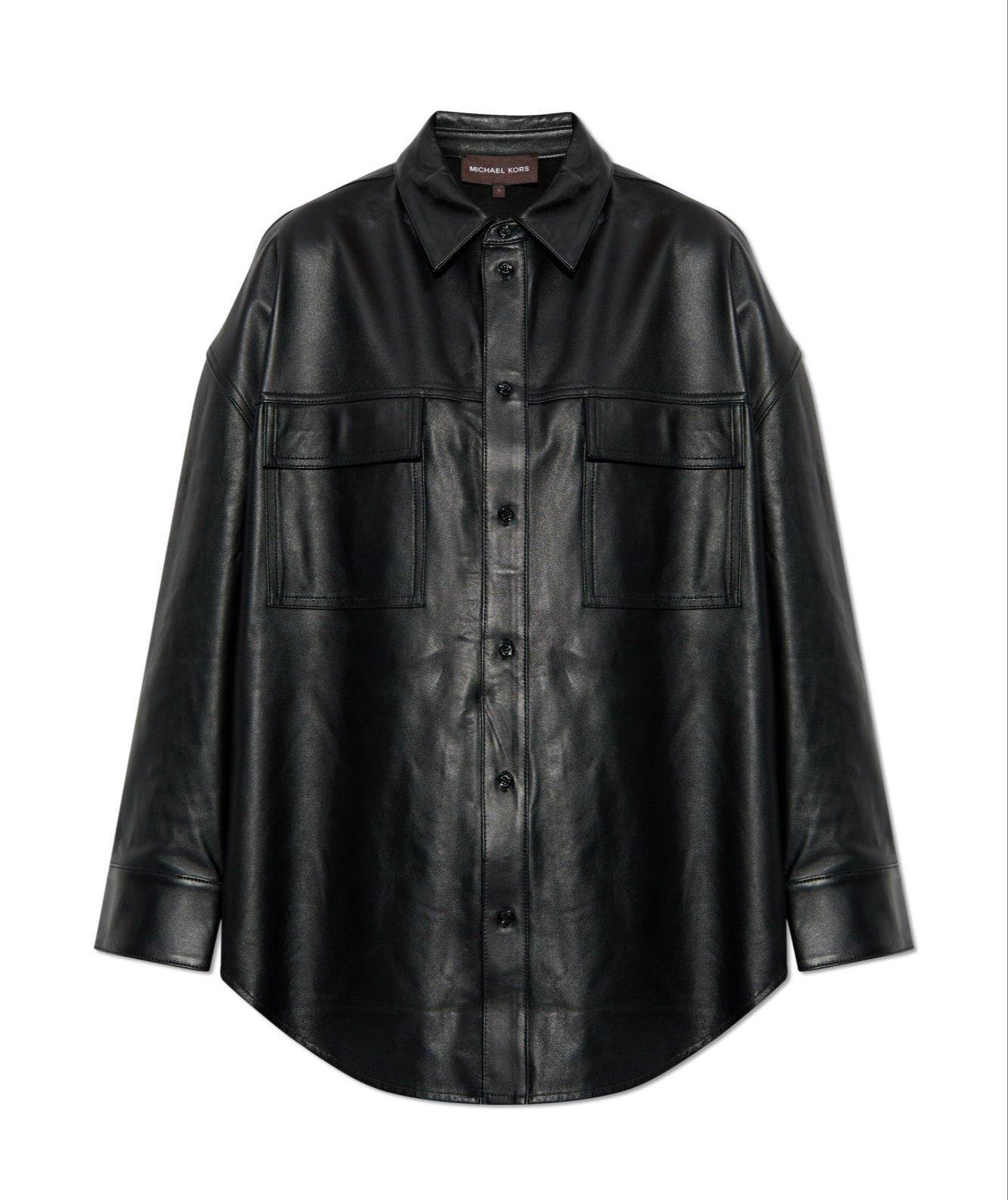 michael kors buttoned long-sleeved oversized jacket