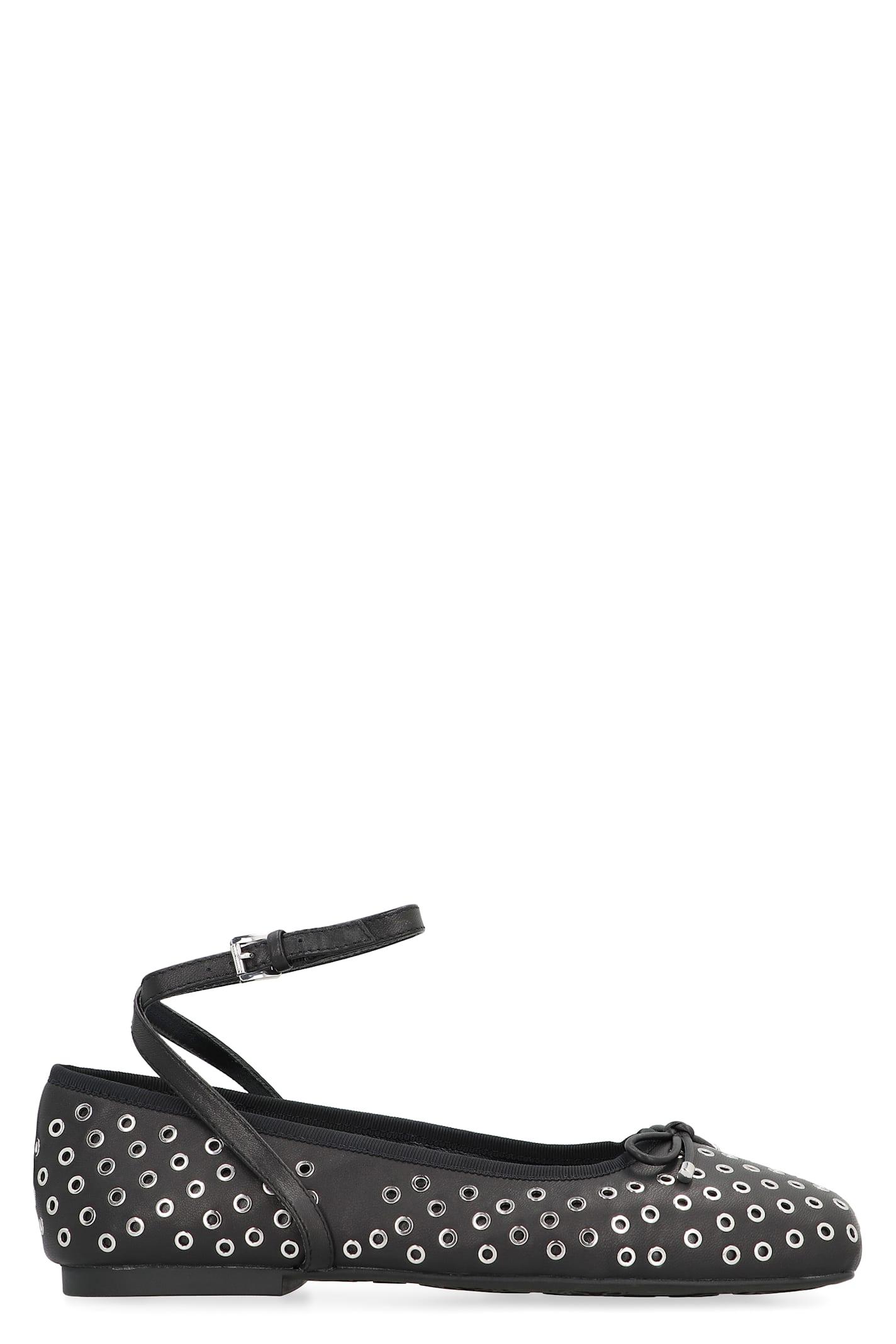 michael kors collette flex leather ballet flats