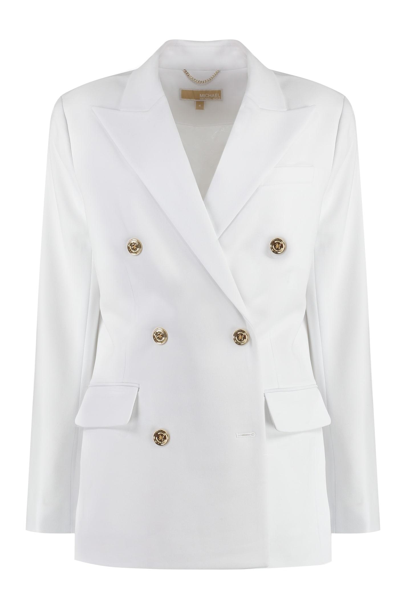 michael kors double-breasted crepe blazer