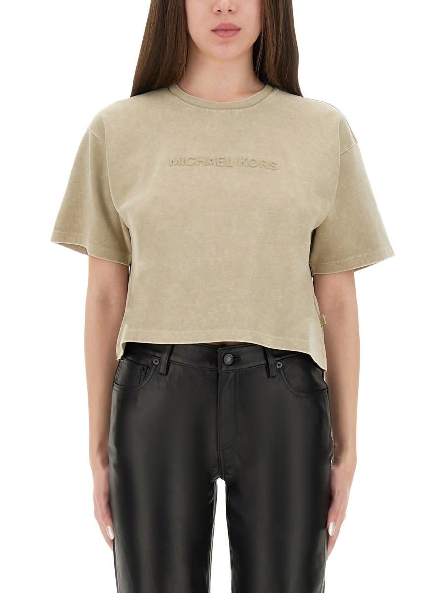 michael kors embossed logo t-shirt