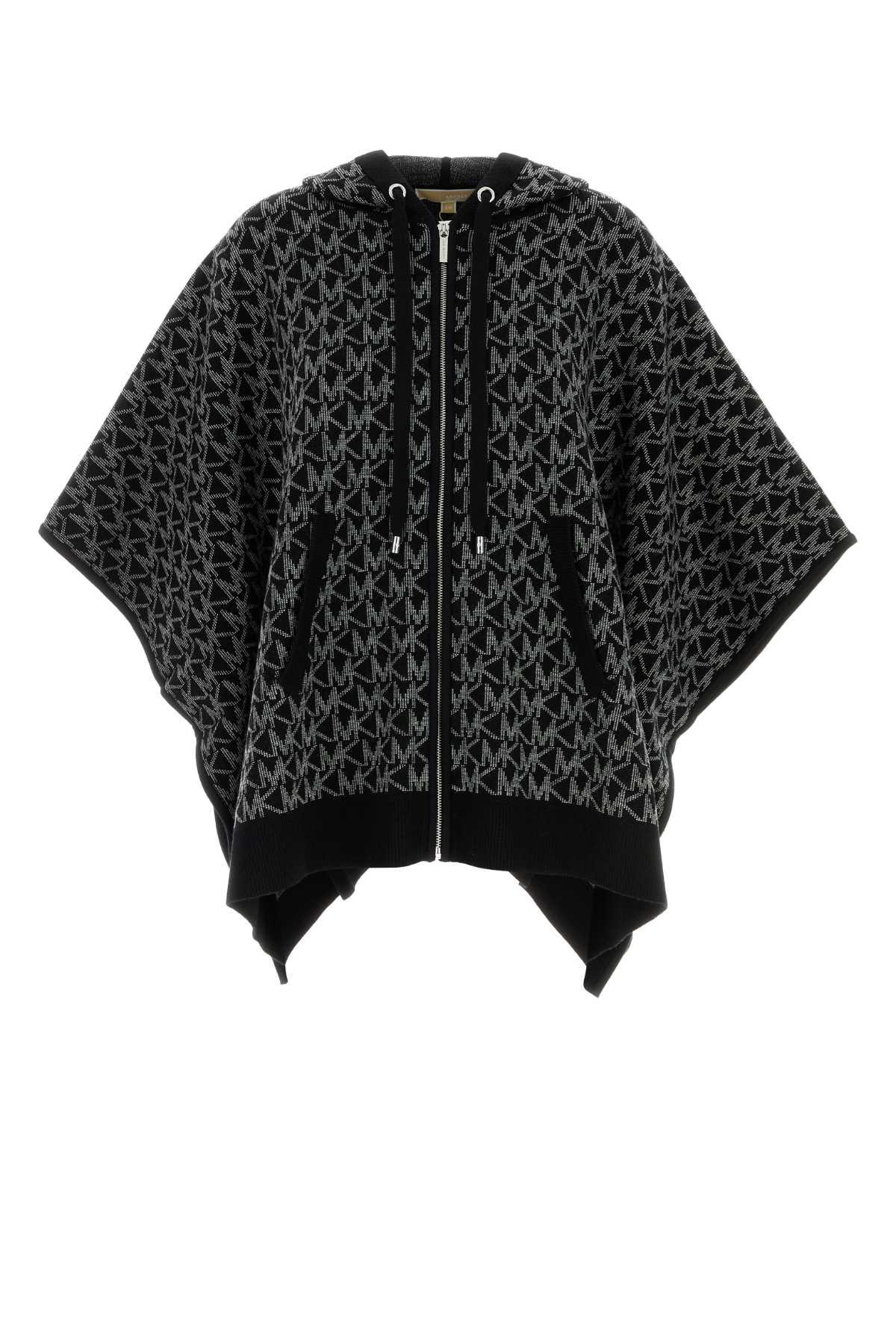 michael kors embroidered wool blend poncho