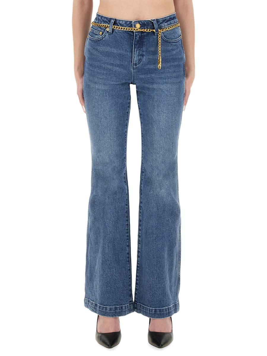 michael kors flared jeans with belt