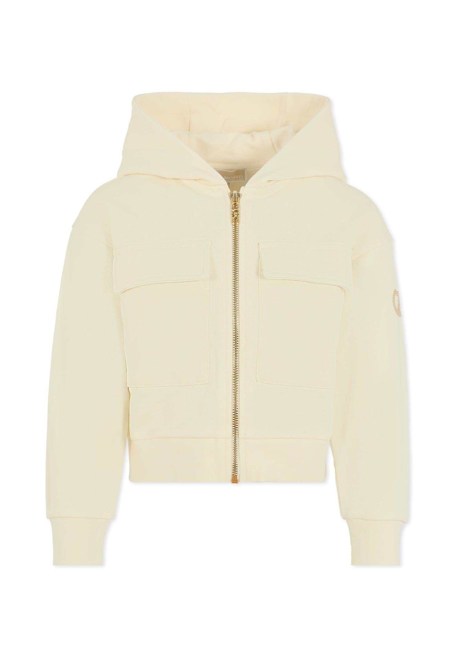 michael kors ivory sweatshirt for girl with logo