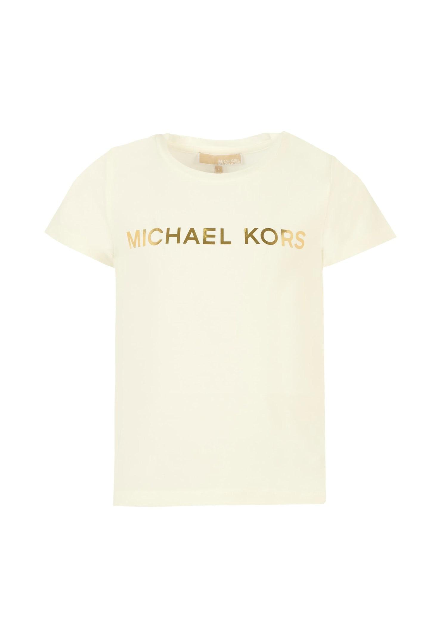 michael kors ivory t-shirt for girl with logo