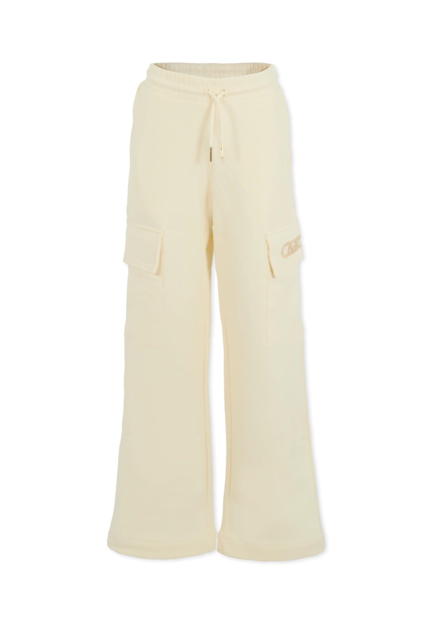 michael kors ivory trousers for girl with logo