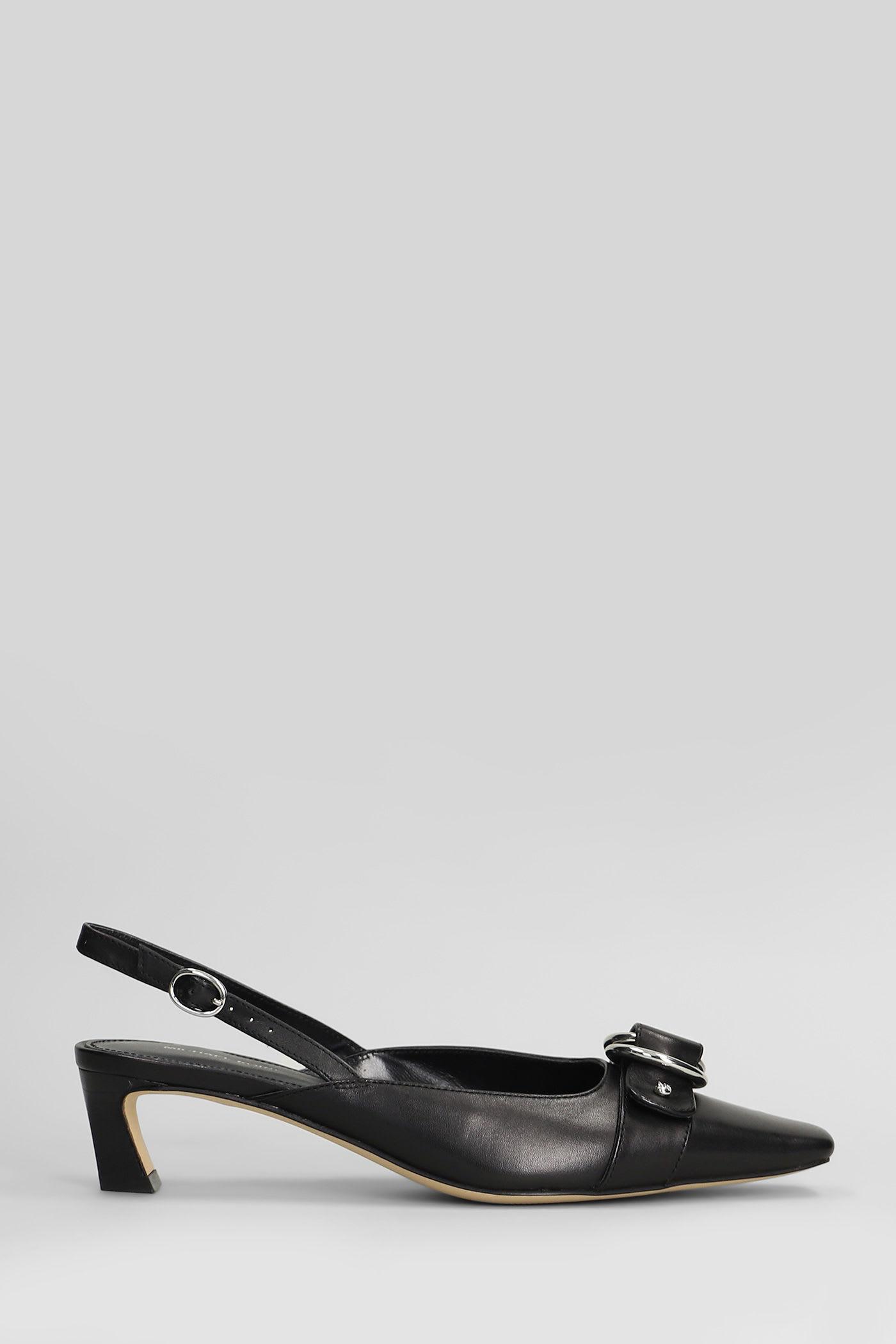 michael kors jaden kitten sling pumps in black leather