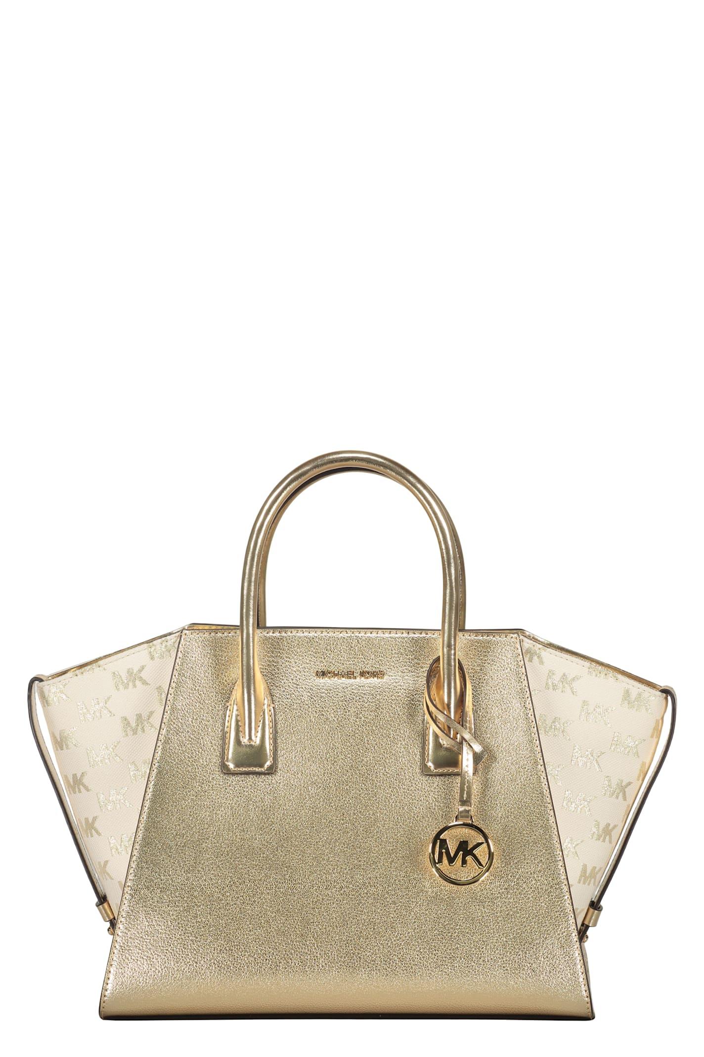 michael kors leather and fabric bag