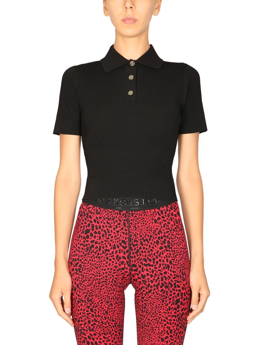 michael kors polo shirt with logo buttons