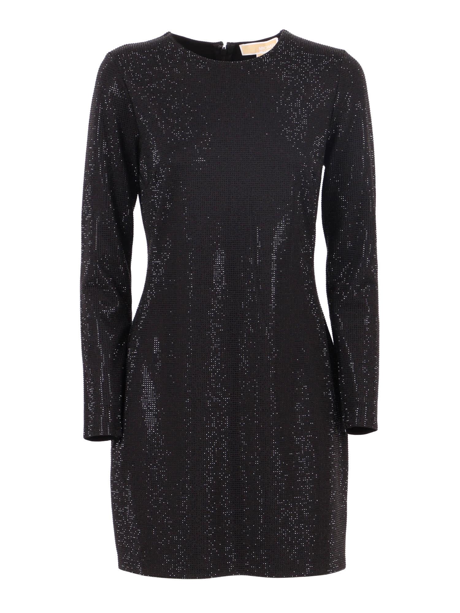 michael kors rhinestone ls mini dress