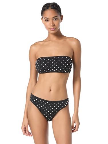 michael kors swimwear women's standard bandeau top, black