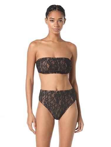 michael kors swimwear women's standard bandeau top, black