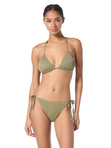 michael kors swimwear women's standard halter bikini top, safari grn