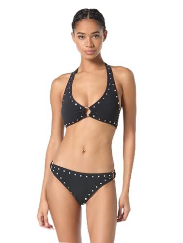 michael kors swimwear women's standard halter bra top, black
