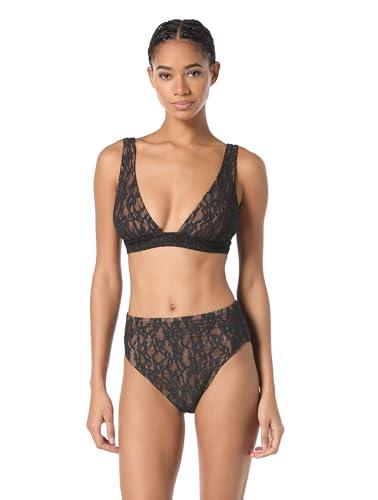 michael kors swimwear women's standard tie back top, black