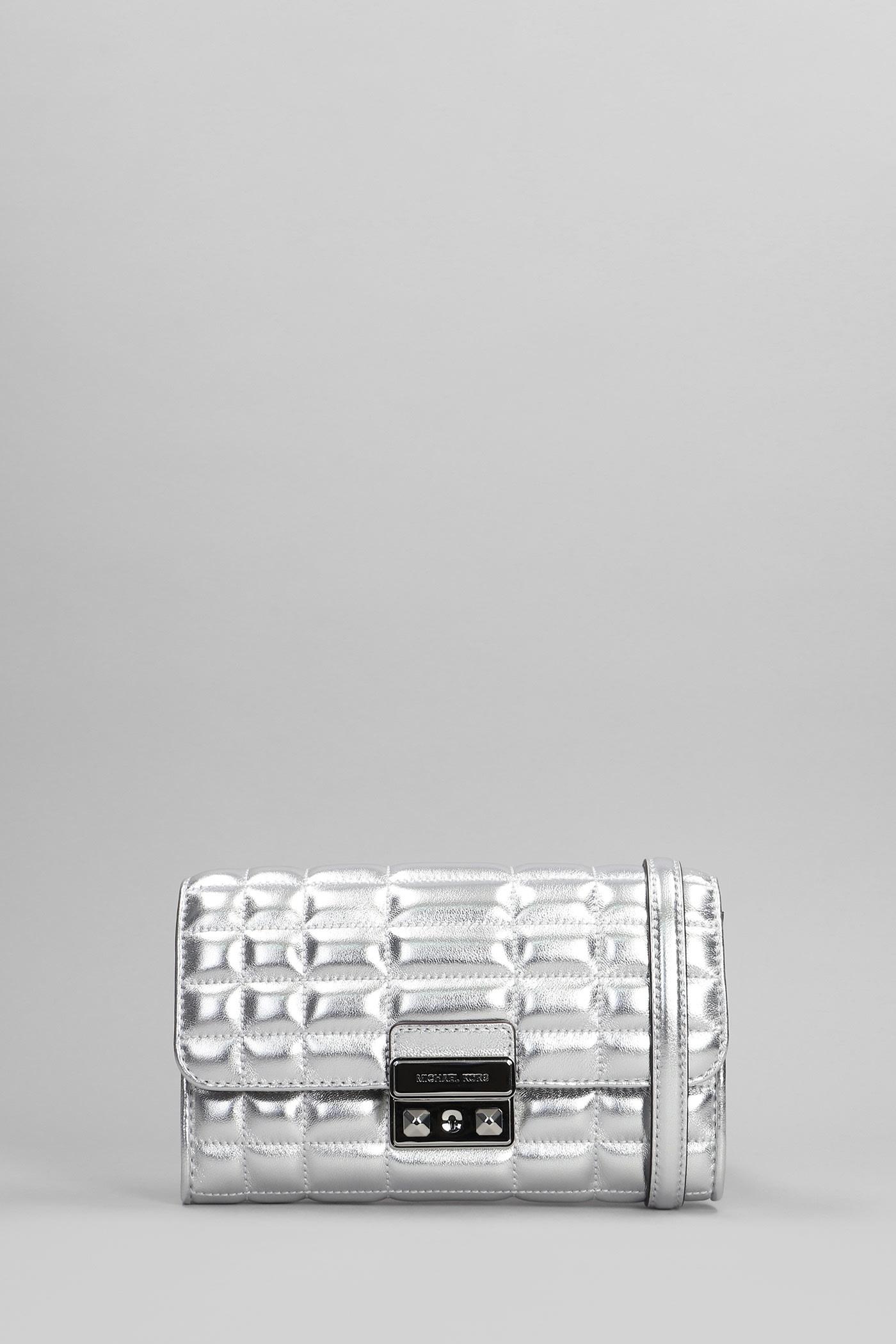 michael kors tribeca large metallic crossbody bag