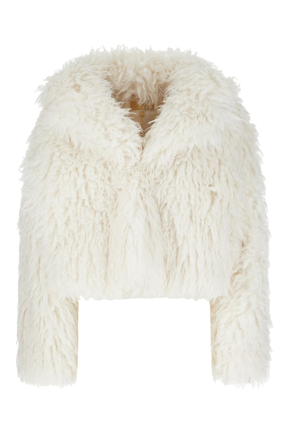 michael kors white faux fur coat