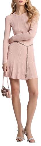 michael kors women's chain belt flare mini dress, rosewater
