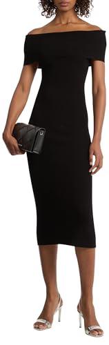 michael kors women's fold over midi dress, black