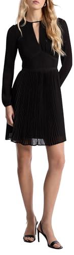 michael kors women's solid pleated mini dress, black