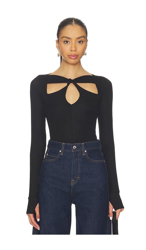 michael lauren aldric longsleeve top in black.