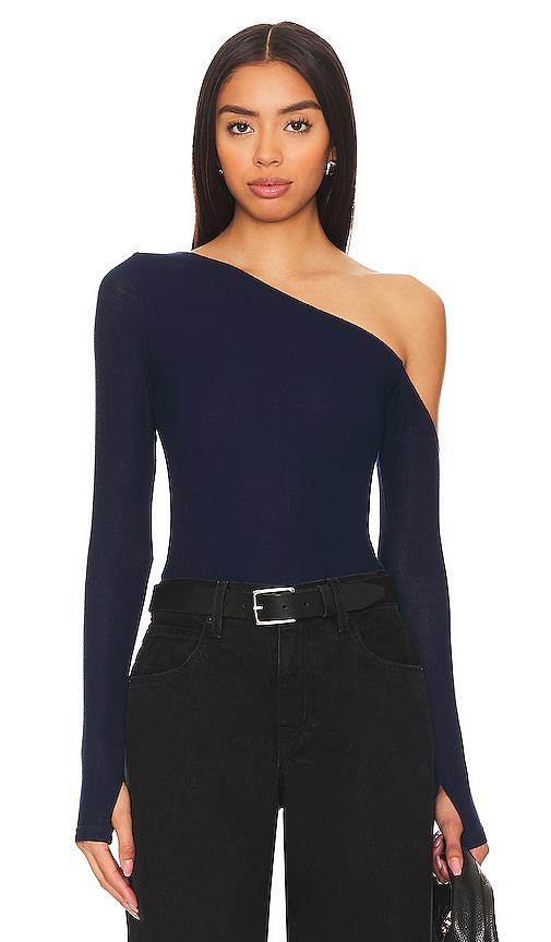michael lauren magdaleno asymmetrical tee in navy.