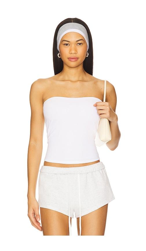 michael lauren oli tube top in white.