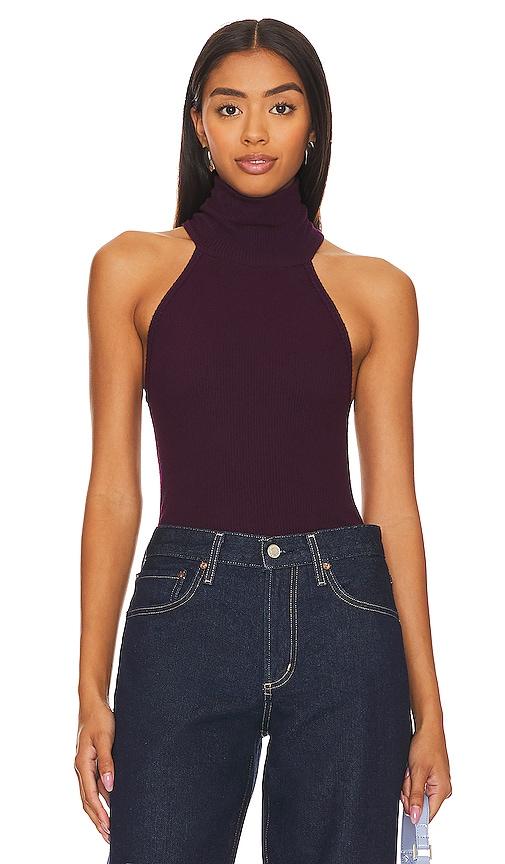 michael lauren romulus tank in burgundy.