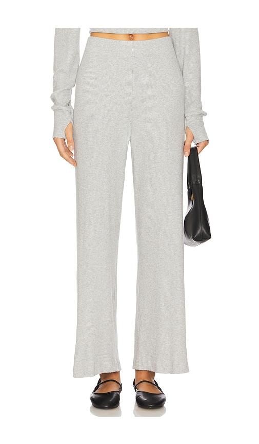 michael lauren theoden wide leg pant in light grey.