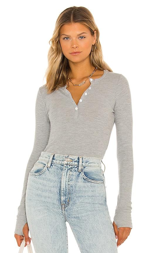 michael lauren vance henley tee in light grey.