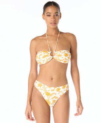 michael michael kors bandeau bikini top high leg bottoms