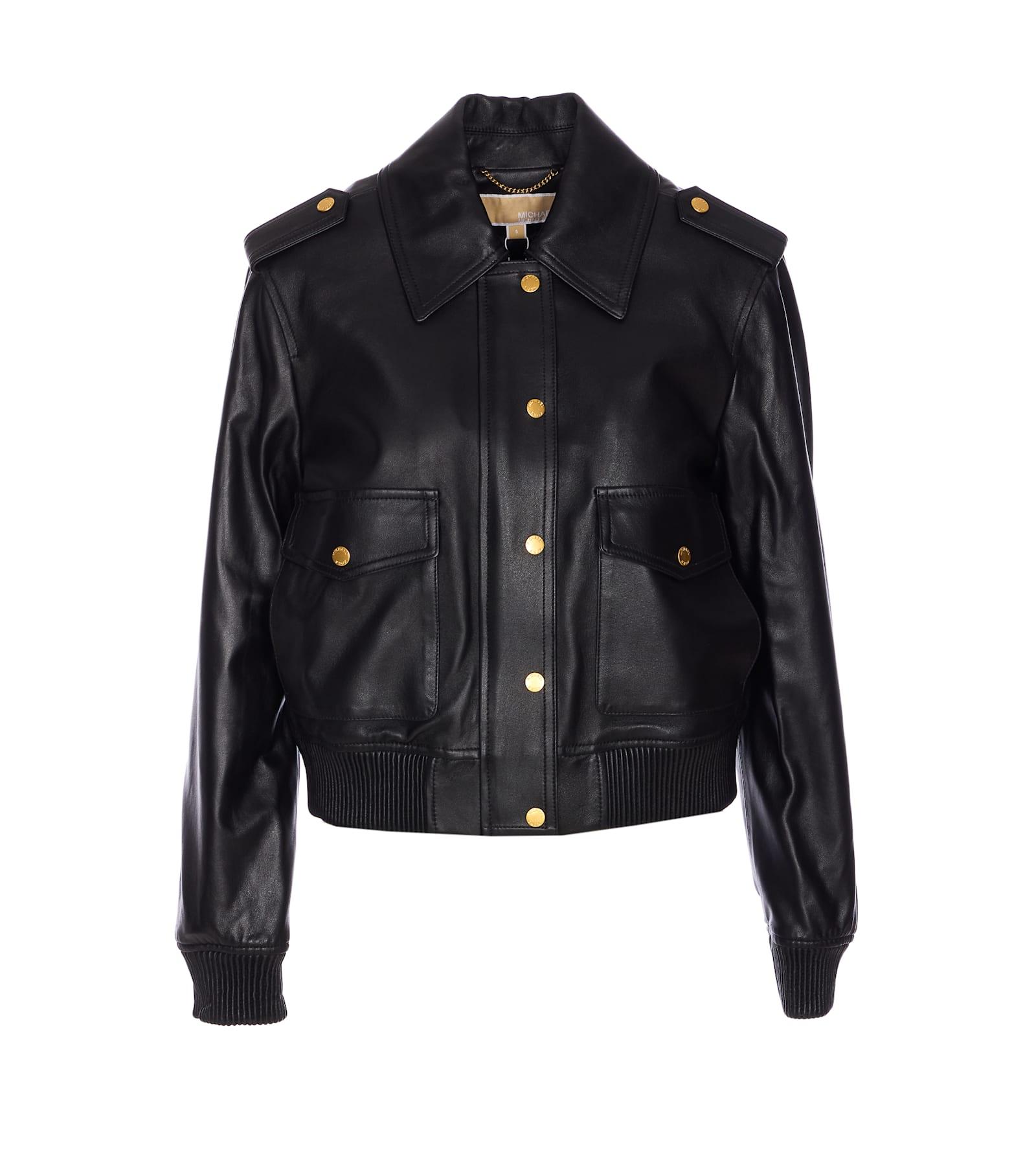 michael michael kors black leather jacket