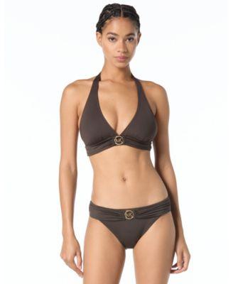 michael michael kors logo ring halter bikini top bikini bottoms created for macys