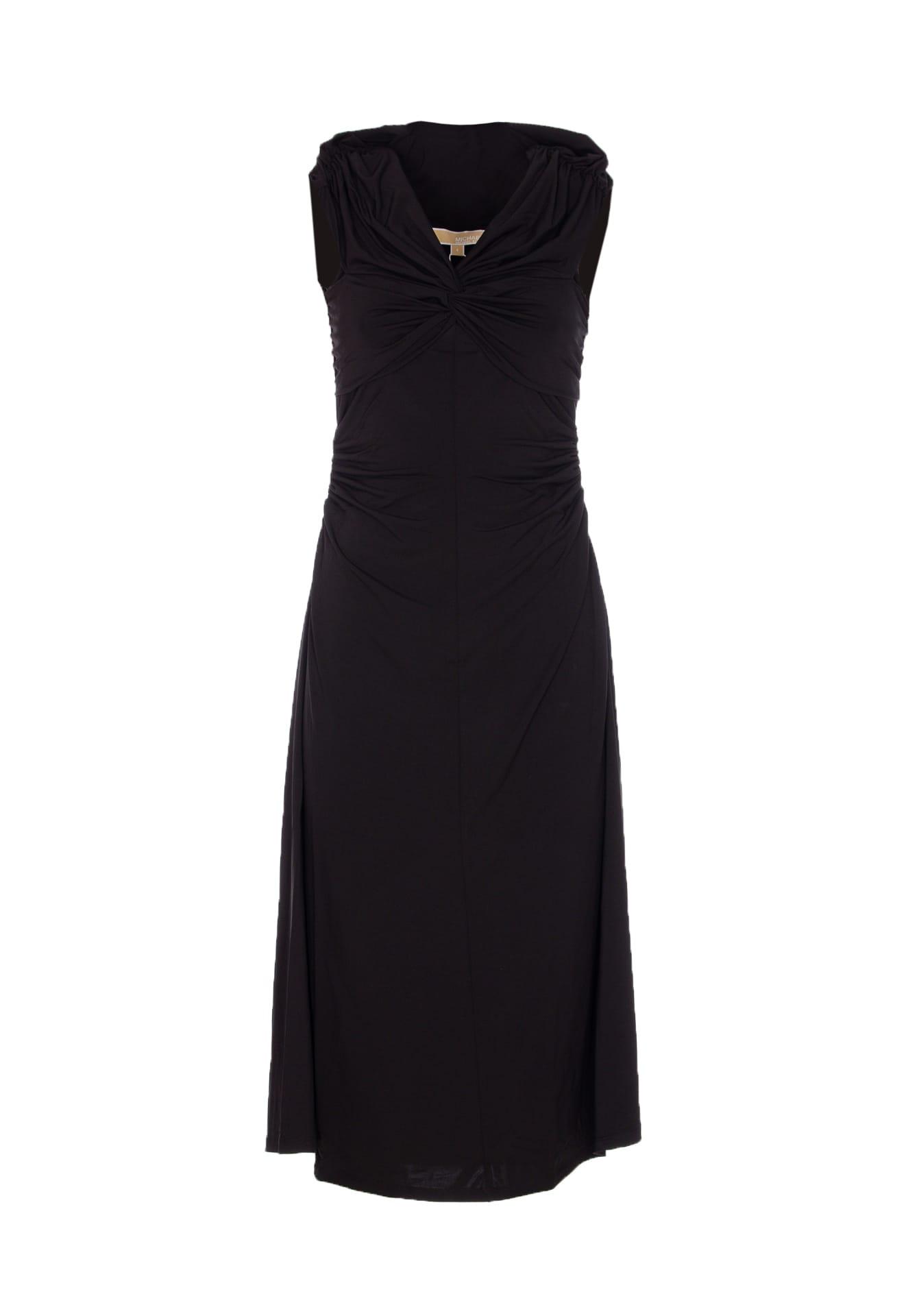 michael michael kors longuette viscose blend dress with bare shoulders