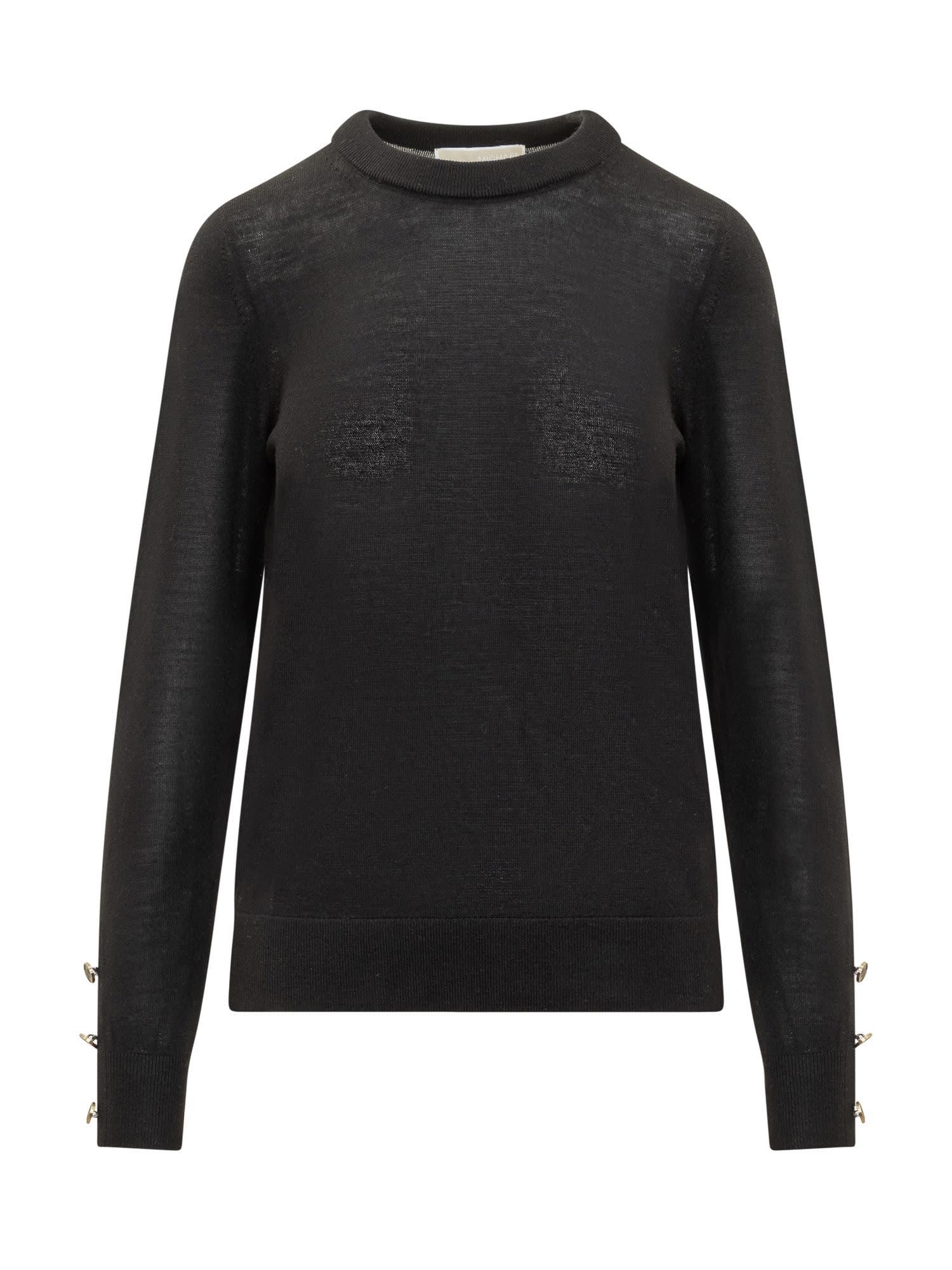 michael michael kors merino button long sleeve sweater