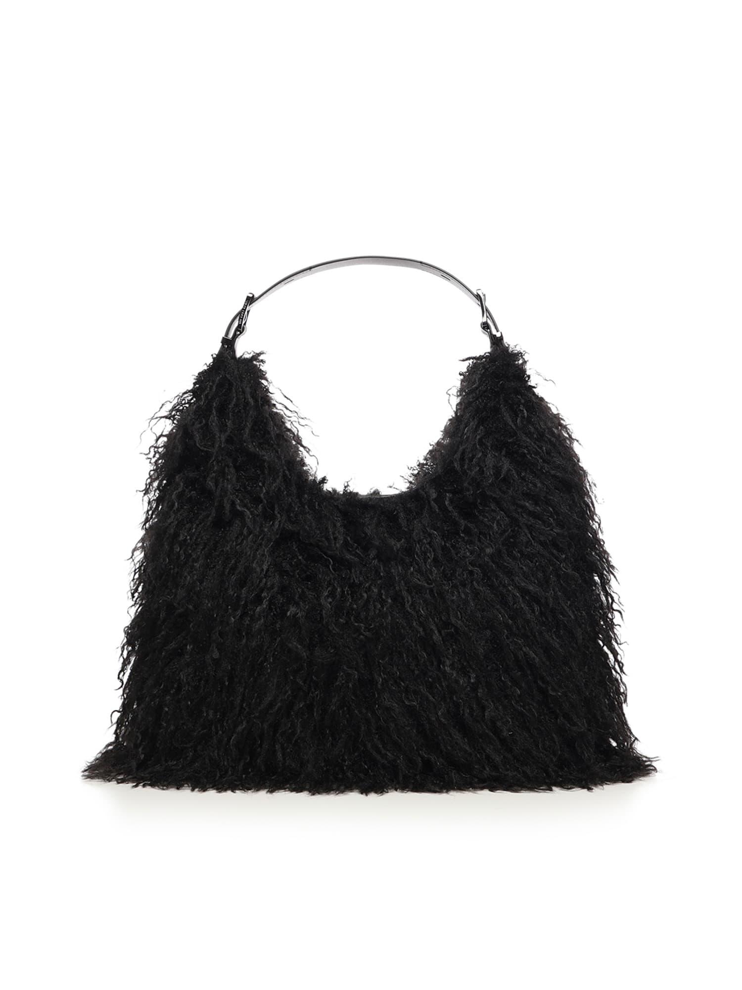 michael michael kors nolita shearling shoulder bag